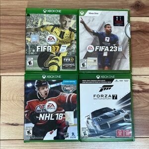 Xbox One Video Game Bundle - FIFA 17, FIFA 23, NHL 18, Forza Motorsport 7